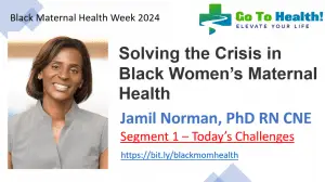 Solving the Black Maternal Health Crisis - Jami Norman PhD