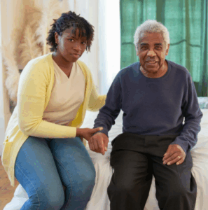 alzheimers man with aide