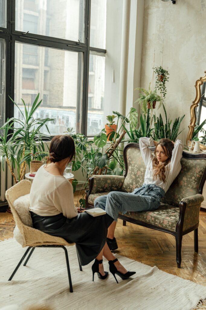 therapist with teen girl