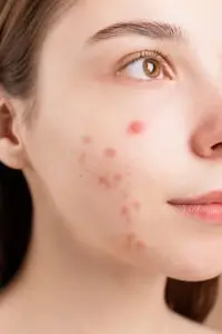 Acne young woman